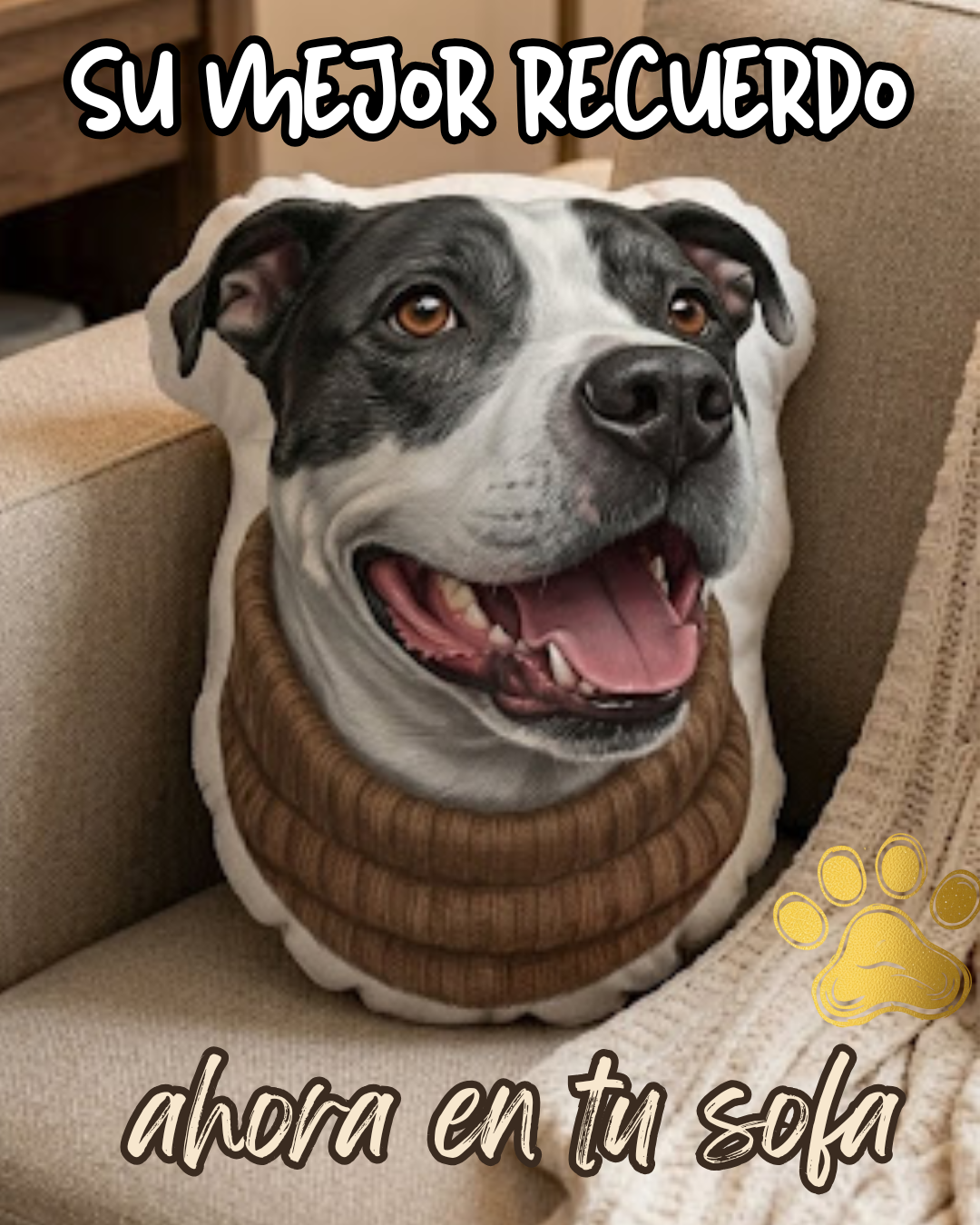 almohada de tu perrito mascota recuerdo regalo memorial tu amigo de 4 patitas conmemorativo recuerdos