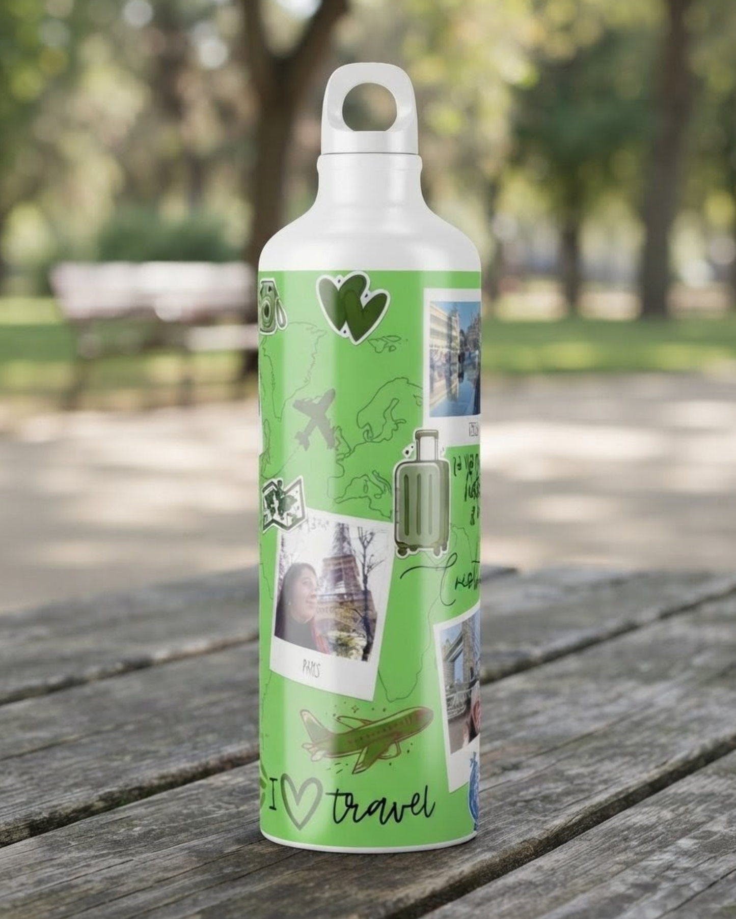 botella viajera personalizada regalo amantes de los viajes viajeros por el mundo personalizado con color nombre fotos de viajes el regalo perfecto para tu espiritu viajero