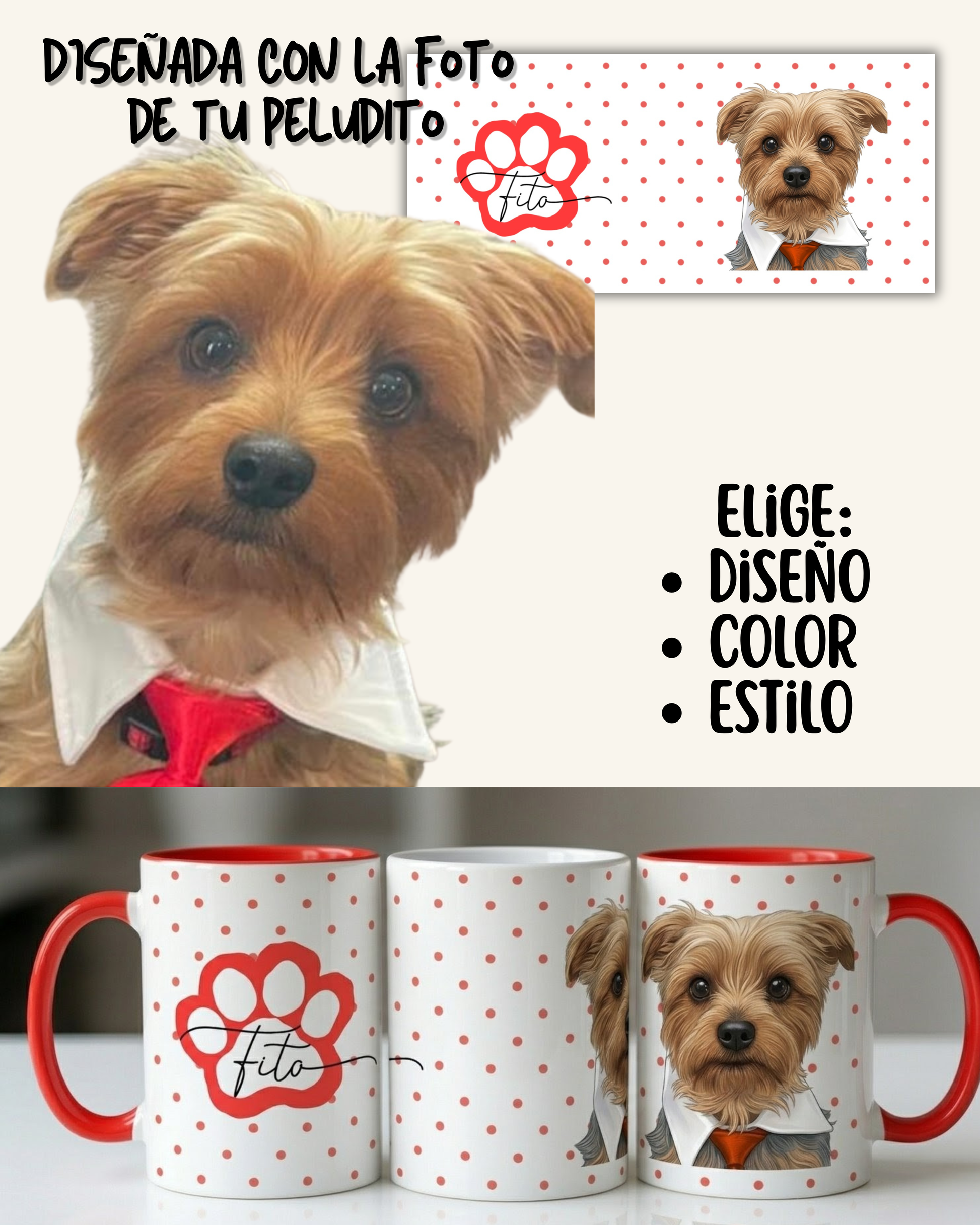 Taza personalizada perritos peluditos taza con diseño personalizado petlovers regalo detalles personalizados amante de los perritos gatitos y mascotas 
