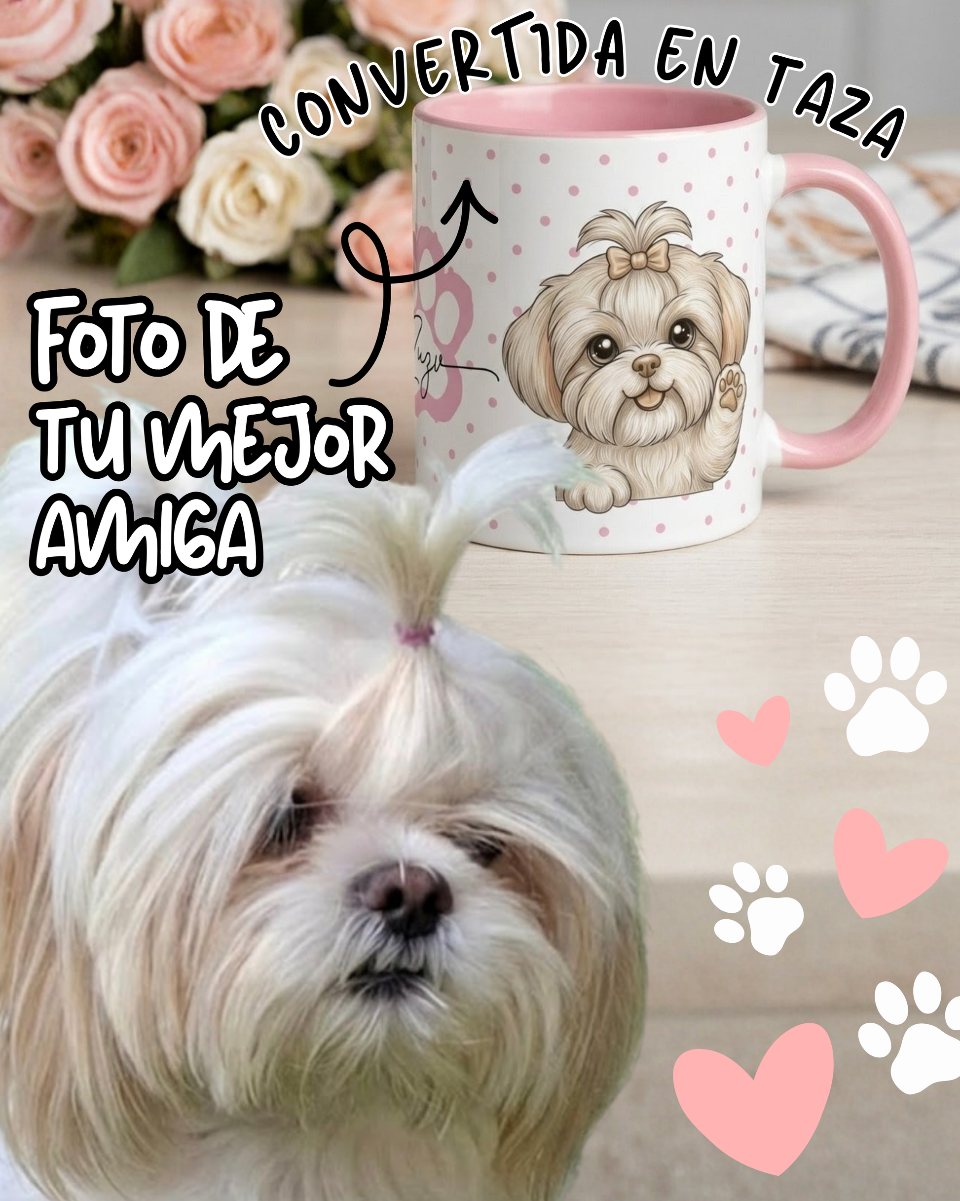 Taza personalizada perritos peluditos taza con diseño personalizado petlovers regalo detalles personalizados amante de los perritos gatitos y mascotas 