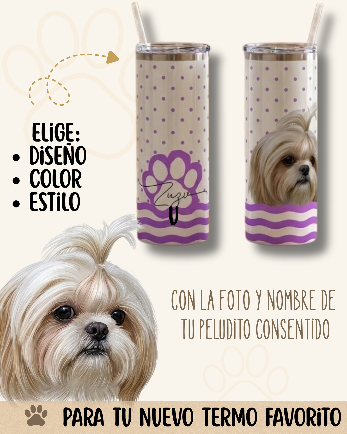 termo personalizado de tu mascota regalo perritos gatos peluditos