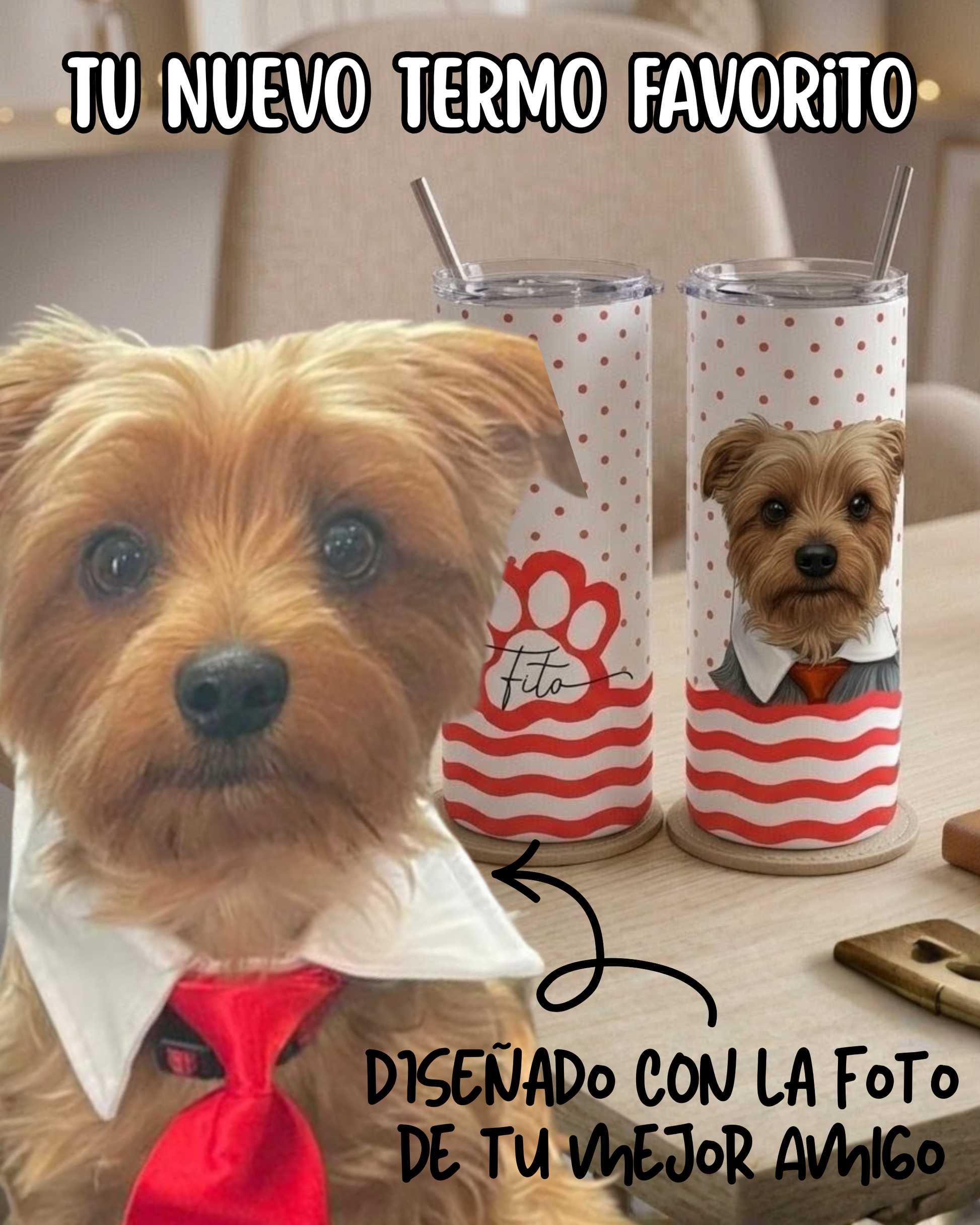 termo personalizado de tu mascota regalo perritos gatos peluditos