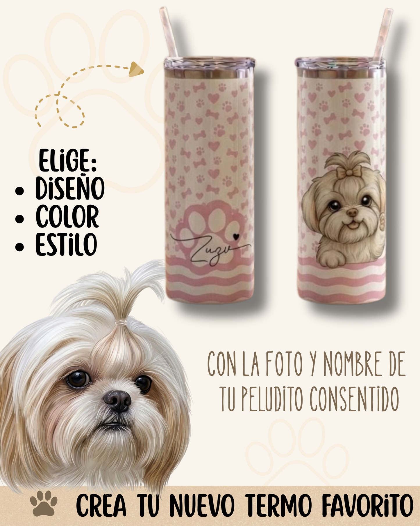 termo personalizado de tu mascota regalo perritos gatos peluditos
