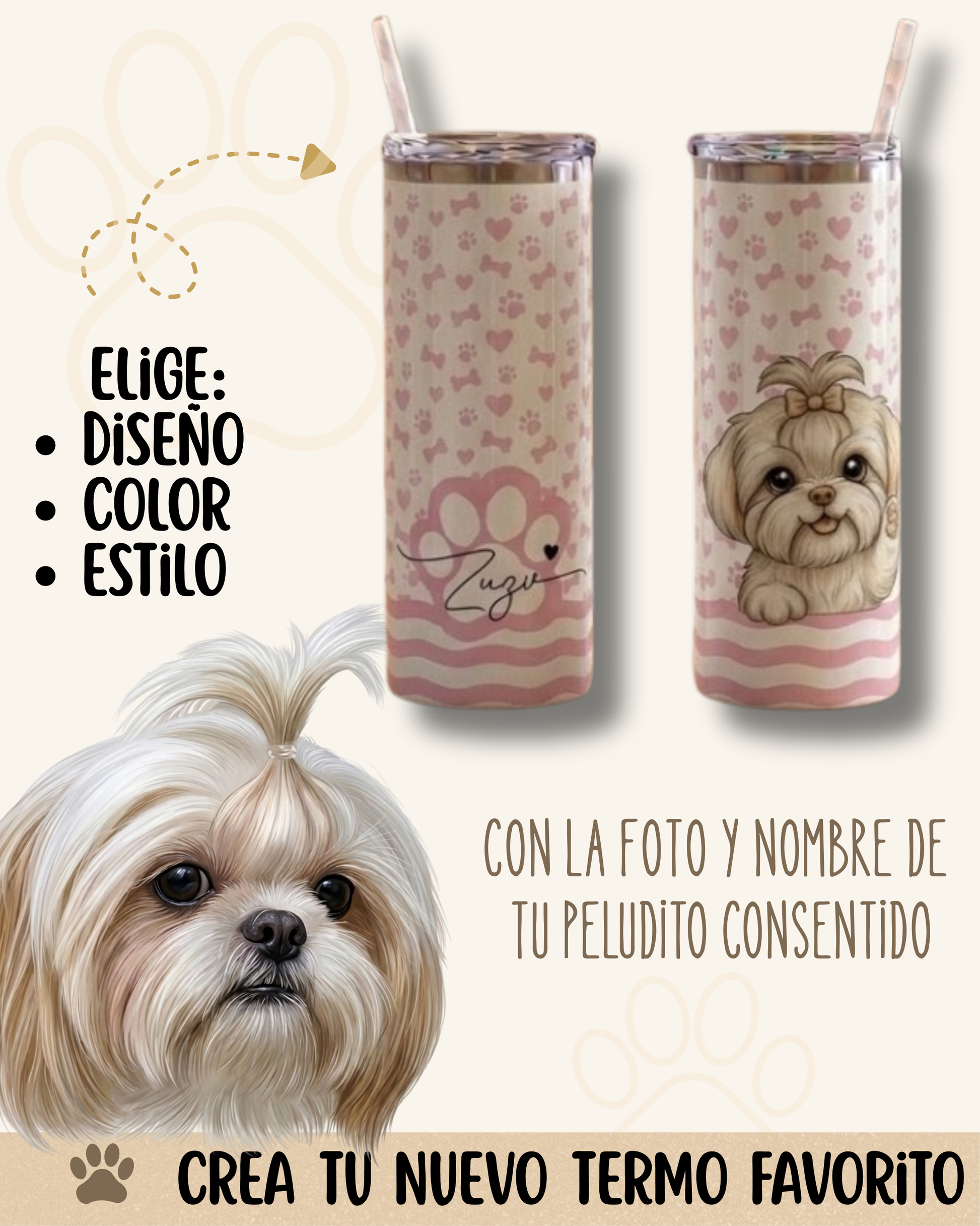 termo personalizado de tu mascota regalo perritos gatos peluditos
