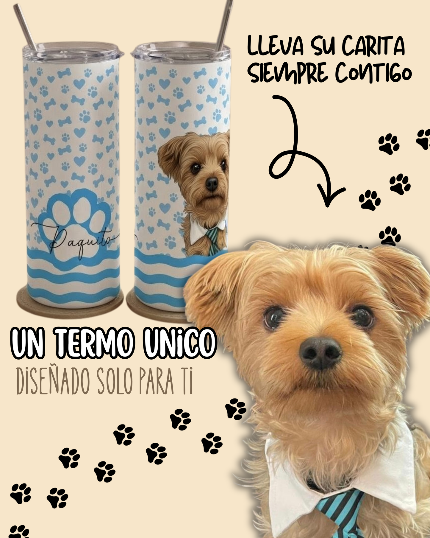 termo personalizado de tu mascota regalo perritos gatos peluditos