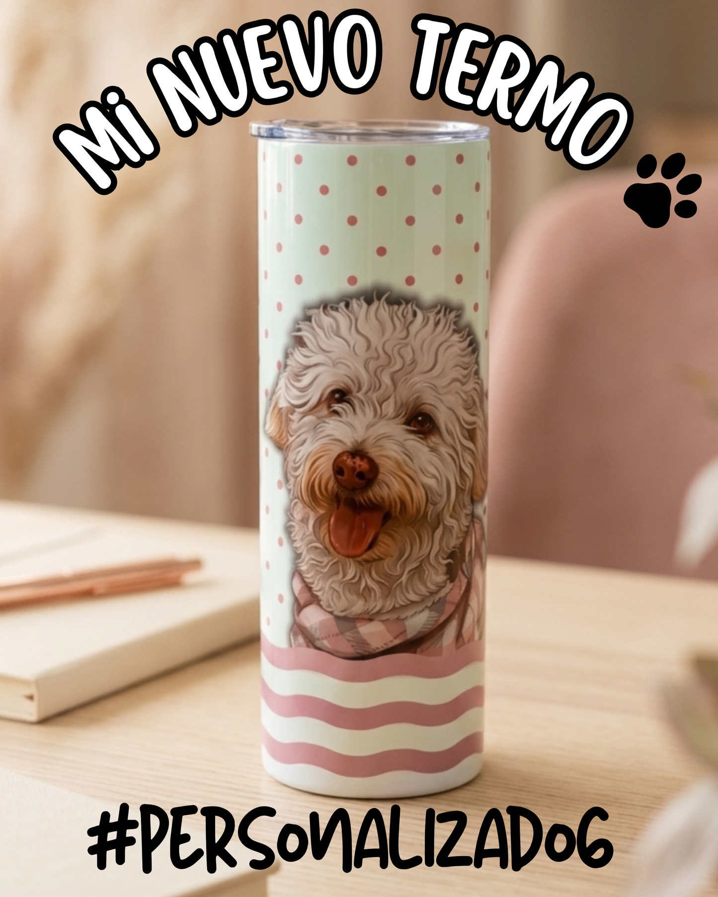 termo personalizado de tu mascota regalo perritos gatos peluditos