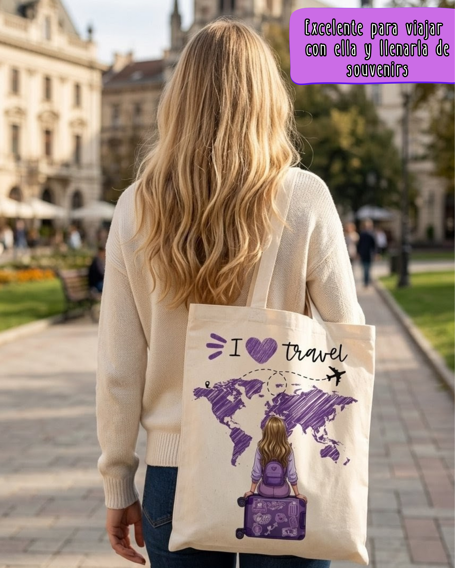 totebag personalizada viajera regalos personalizados travel viajes viajeros amantes de los viajes por el mundo regalo personalizado regalo creativo 
