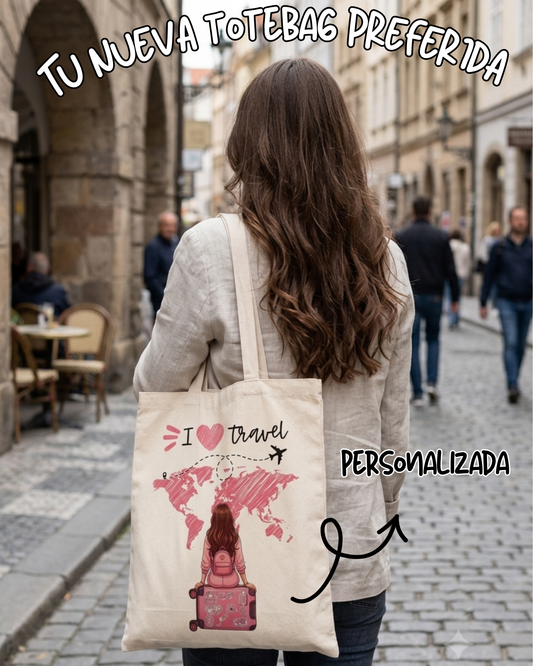 totebag personalizada viajera regalos personalizados travel viajes viajeros amantes de los viajes por el mundo regalo personalizado regalo creativo 